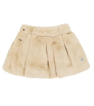 Donsje Kids' Isabelle Faux Fur Skirt In Neutrals