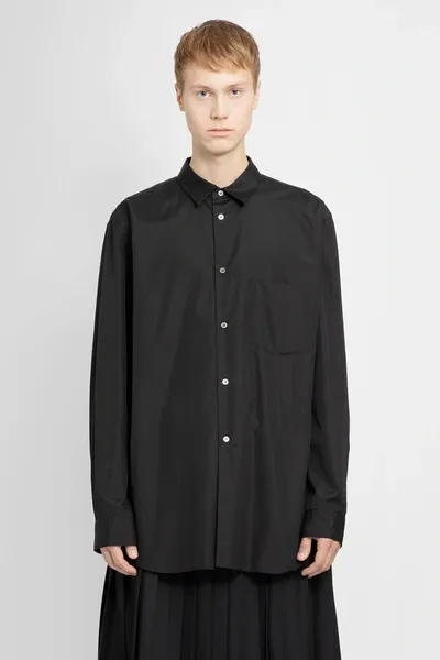 Comme Des Garcons Black Cotton Tarpaulin Cross Shirt In Black