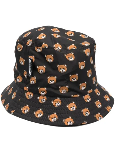 Moschino Teddy Printed Wide Brim Bucket Hat In Multi