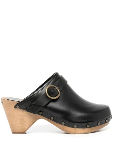 Isabel Marant Titya Leather Buckle Clogs In Multi