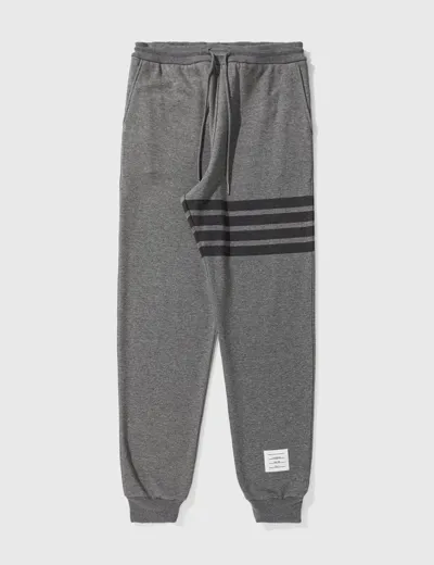 Thom Browne Cotton Loopback Tonal 4-bar Sweatpants In Grey