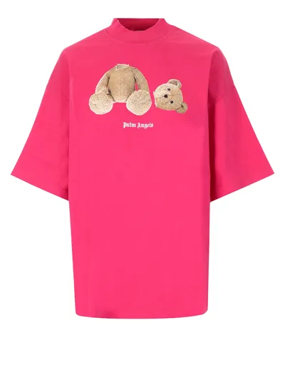 Palm Angels Kill The Bear Oversized T-shirt In Fuxia