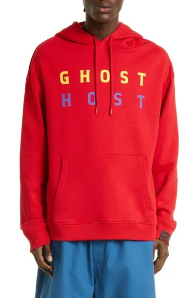 Raf Simons Hoodie Ghost Print Regular In Red