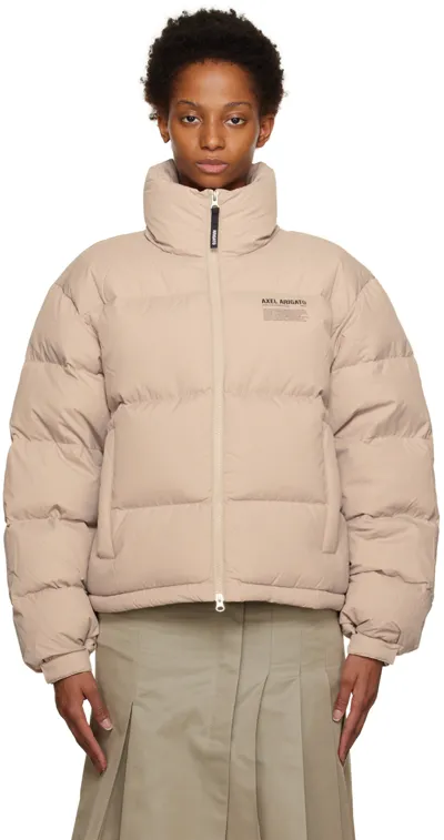 Axel Arigato Observer Logo-print Shell-down Puffer Jacket In Pale Beige