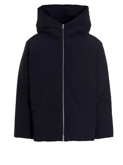 Jil Sander Hooded Padded Jacket In Blue