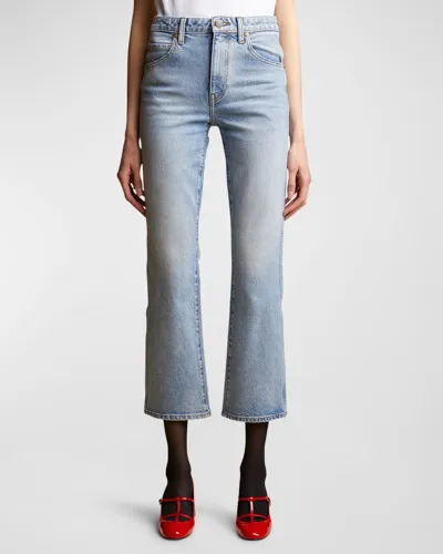 Khaite Vivian Bootcut Flare Jeans In Blue