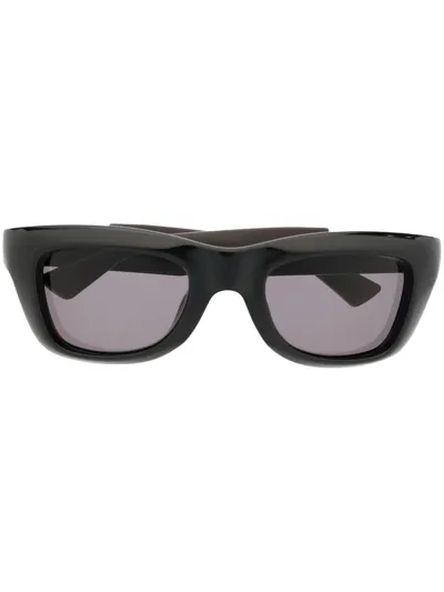 Bottega Veneta Rectangular-frame Design Sunglasses In Black