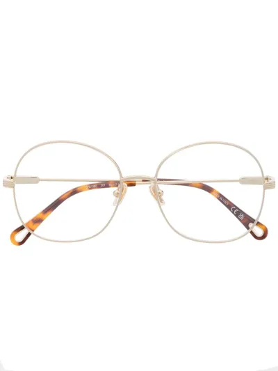 Chloé Round-frame Glasses In Gold