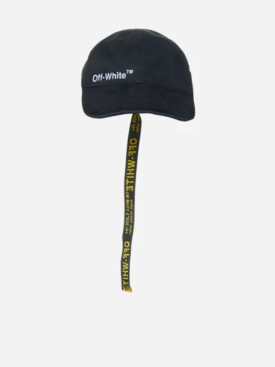 Off-white Black Industrial Baseball Cap With Logo In Black,white