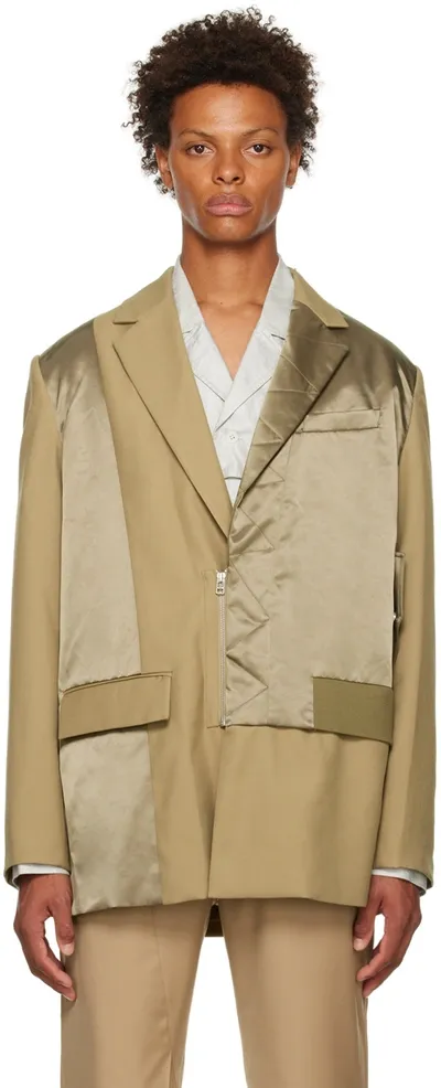 Feng Chen Wang Khaki Layered Blazer