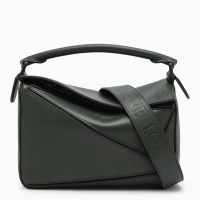 Loewe Puzzle Small Leather Cross-body Bag In Green