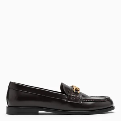 Valentino Garavani Brown Leather Loafers With Logo