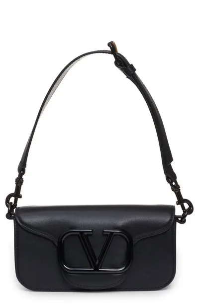 Valentino Garavani Vlogo Leather Camera Crossbody Bag In 0no - Nero