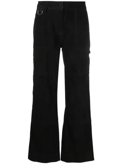 Saks Potts Rose Leather Straight-leg Trousers In Black