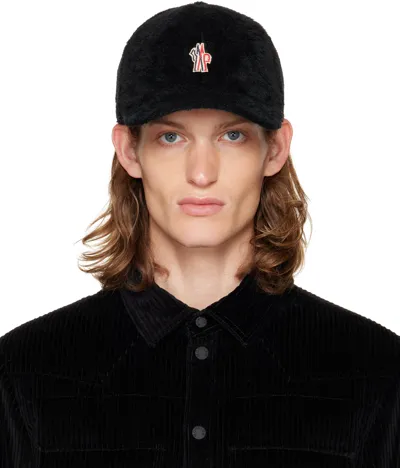 Moncler Polartec Fleece Baseball Cap In Black