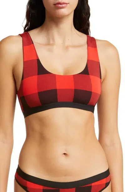 Meundies Print Bralette In Buffalo Plaid