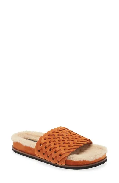 Rag & Bone Bailey Faux Shearling Lined Slipper In Sunset Suede