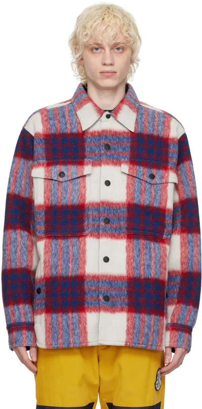 Moncler Plaid-check Print Shirt Jacket In Black