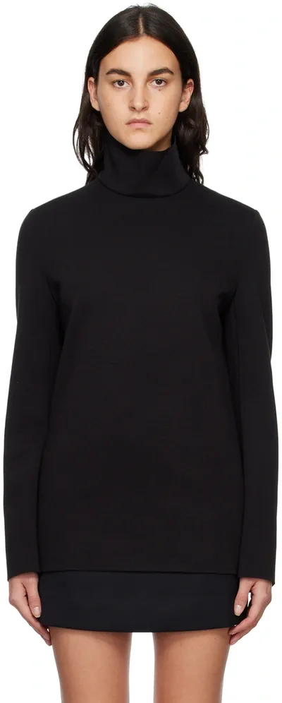 Gia Studios Black Raw Edge Turtleneck