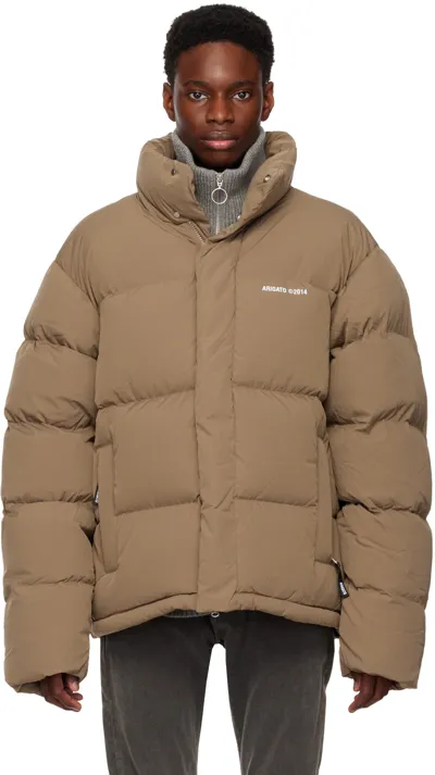 Axel Arigato Halo Full Zip Down Jacket In Brown