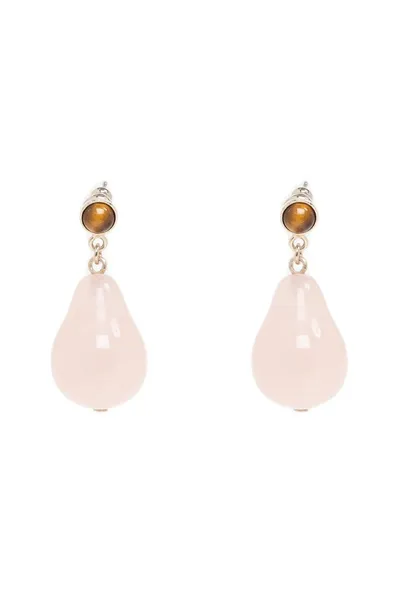 Chloé Darcey Rose Quartz Earrings In Pink