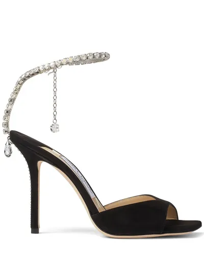 Jimmy Choo Saeda 100mm Sandals In Black