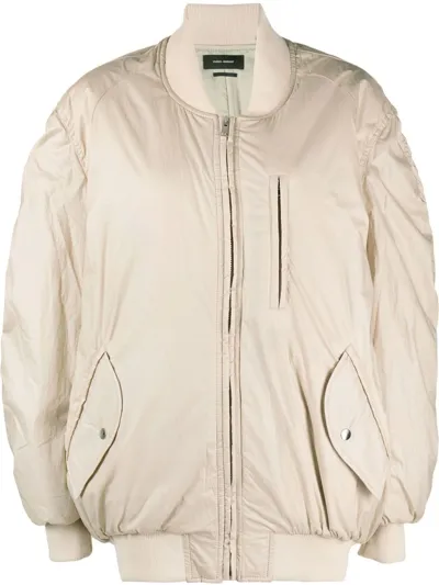 Isabel Marant Kayama Bomber Jacket In Beige