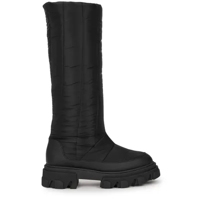 Gia Borghini Gia 19 Quilted Nylon Knee-high Boots In Black