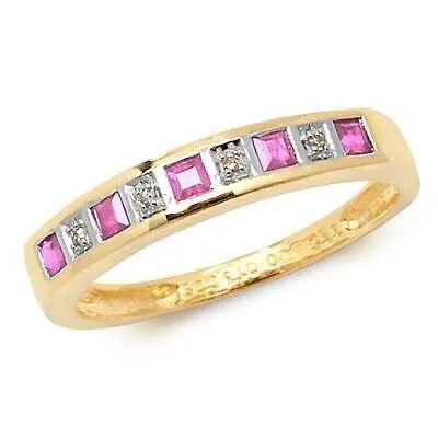 Pre-owned So 0.013ct Diamant & Rosa Saphir Ring Grössen