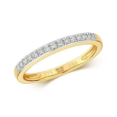 Pre-owned Eternity 0.10 Diamant Klaue Set  Ring Grössen J-q Gelbgold