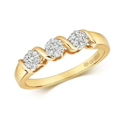 Pre-owned So 0.16 Diamant Haufen Ring Grössen J-q Gelbgold