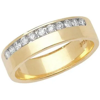 Pre-owned Eternity 0.25ct Diamant Halb  Ring Grössen J-q Gelbgold