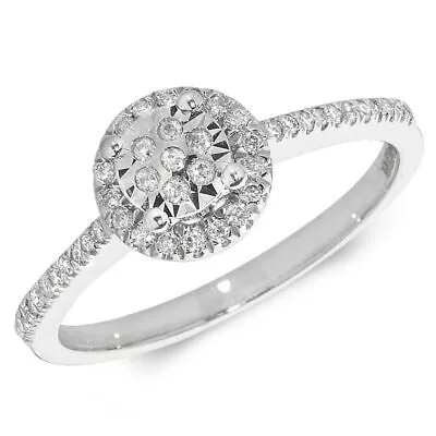 Pre-owned Eternity 0.21ct Diamant Illusion Set Ring Grössen J-q