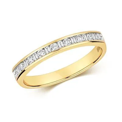 Pre-owned Eternity 0.27ct Diamant Halb  Ring Grössen J-q Gelbgold