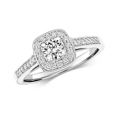 Pre-owned So 0.55ct Diamant Kissen Hal O Ring Grössen J-q