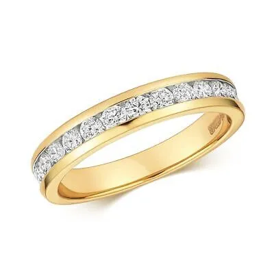 Pre-owned Eternity 0.50ct Diamant Halb  Ring Grössen J-q Gelbgold