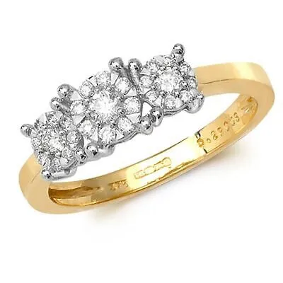 Pre-owned So 0.2 3 Stein Diamant Ring Grössen J-q Gelbgold