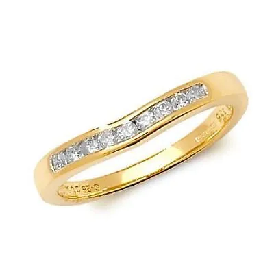 Pre-owned So 0.25ct Kanal Set Diamant Gabelbein Ring Grössen J-q Gelbgold