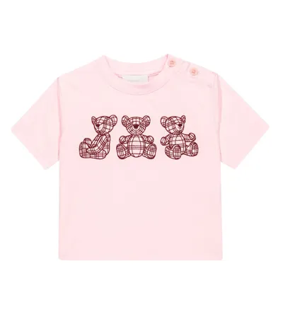 Burberry Babies' Printed Cotton T-shirt In Pink