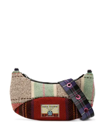 Rave Review Tartan-check Wool Shoulder Bag In 粉色