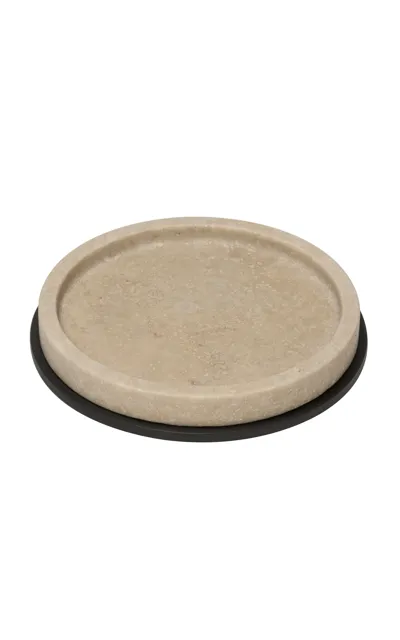 Giobagnara Positano Travertino Bottle Coaster In Ivory