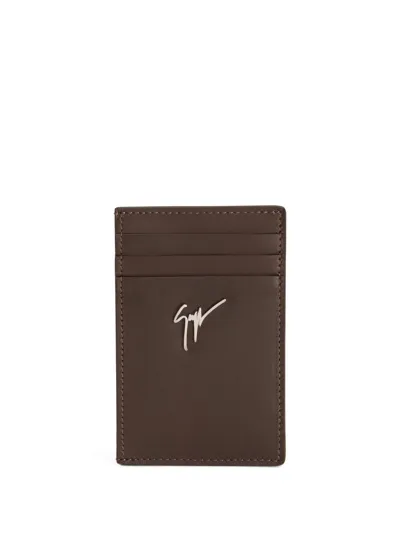 Giuseppe Zanotti Leather Albert Cardholder In Brown