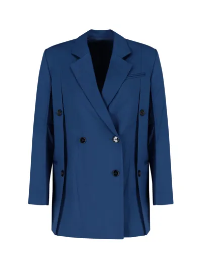 Eudon Choi Structured Double Breasted Blazer In Blue