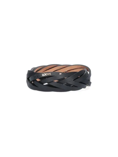 Loewe Braided Bracelet In Nero