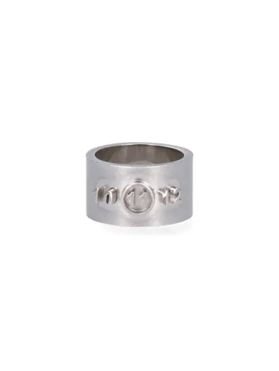 Maison Margiela Numerical Logo Ring In Argento