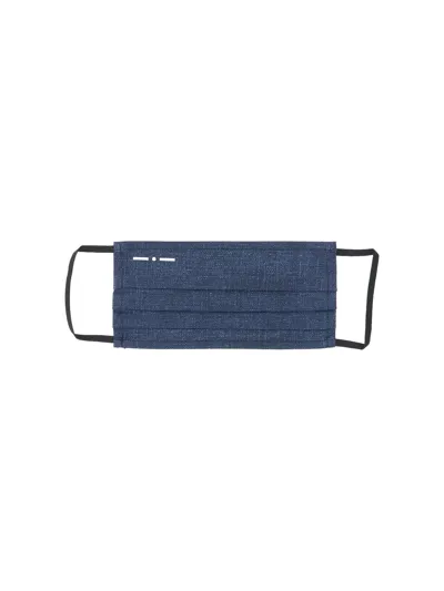 Italia Independent Logo Denim Face Mask In Blu