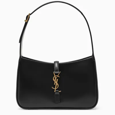 Saint Laurent Black Leather Monogram Shoulder Bag