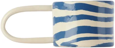 Henry Holland Studio Ssense Exclusive Blue & White Loop Mug In Blue/white