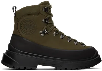 Canada Goose Journey Rubber And Nubuck-trimmed Suede Hiking Boots In Military Green