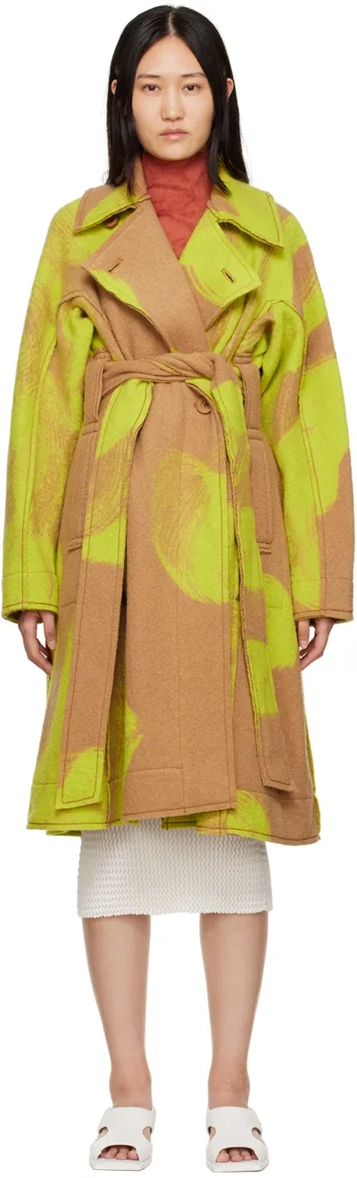 Issey Miyake Wool-blend Grow Coat In 46 Beige Hued